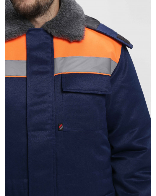 Куртка зимняя Бригада NEW (тк.Смесовая,210), т.синий/оранжевый 87466427-4