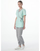 Костюм женский Симпл-001 (тк.Смесовая,120) MedLine, серый/мятный 87468197