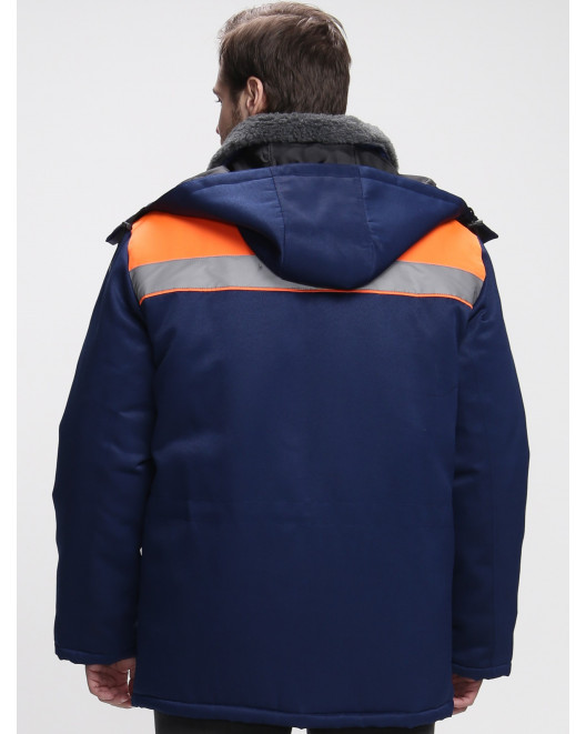 Куртка зимняя Бригада NEW (тк.Смесовая,210), т.синий/оранжевый 87466427-2