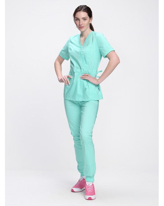 Костюм женский хирургический Модерн-004 (тк.Стрейч,120) MedLine, мятный 87488517-6