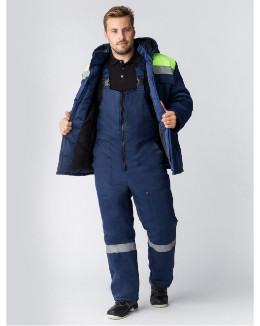 Куртка зимняя Экспертный-Люкс NEW (Смесовая, 210), темно-синий/лимонный 87469375-1