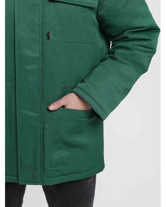 Куртка зимняя Бригада NEW (тк.Смесовая,210), зеленый/лимонный 87487711-2